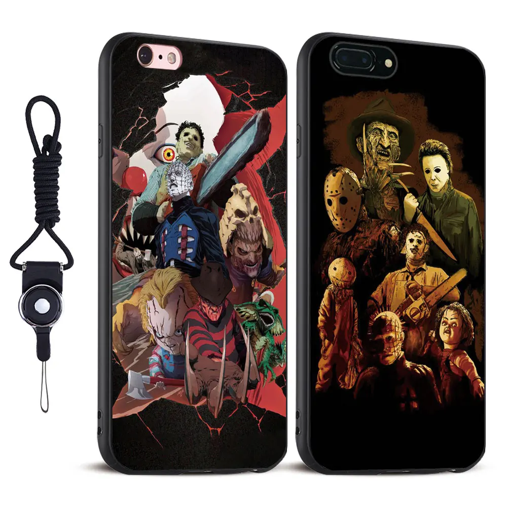

Horror Film icons Coque Hang Rope TPU Soft Silicone Mobile Cell Phone Case Shell Bag For Apple iPhone 5 SE 5S 6 6S Plus 7 7Plus