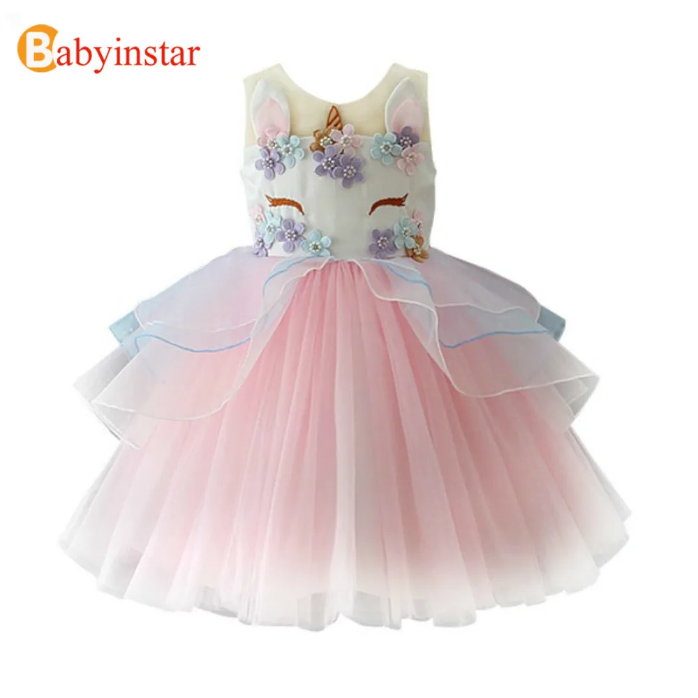 Comprar 2019 nuevos vestidos de Navidad de unicornio para niñas, vestidos de princesa, vestidos bonitos para niñas