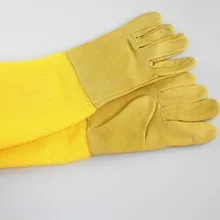 Анти пчелиные перчатки желтые перчатки из овчины длинные сетчатые дышащие полые пчелы, специальные продукты пчеловодства