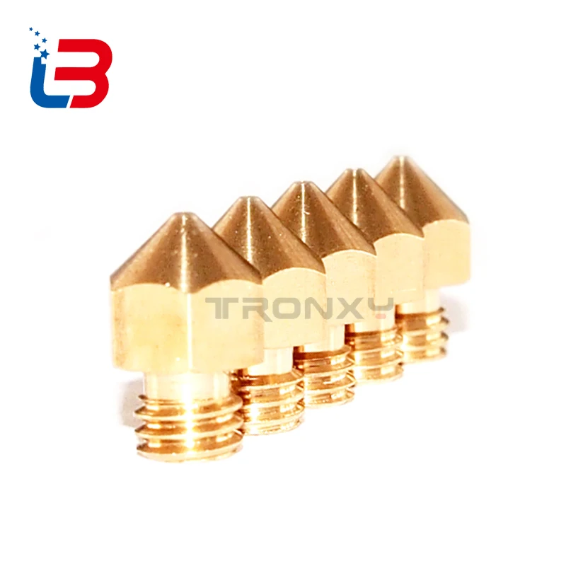 Tronxy 3D طابعة فوهة نحاسية مع 3D طابعة الطارد فوهة حجم 0.2mm 0.3mm 0.4mm