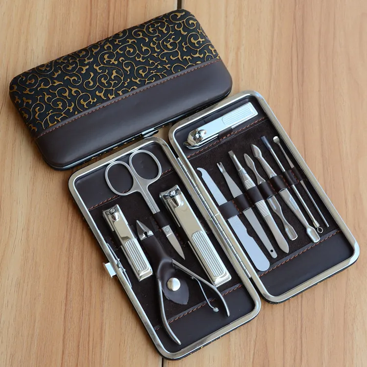 Arte do Unha Kits de Manicure Unha Tesoura Pinça Faca Conjuntos Profissional Clipper Dedo Alicate Frete Grátis 12 Beleza e saúde