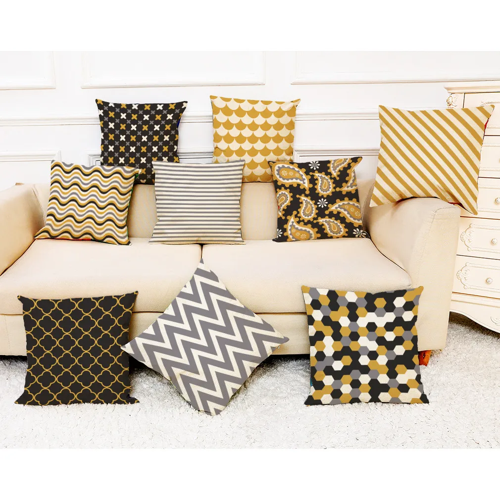 

Cotton Pillow Case Sofa Waist Cushion Cover Pillowcases Year Decor 9 Colors #40