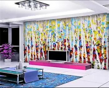 

custom 3d photo wallpaper living room mural birch forest landscape painting sofa TV background non-woven wallpaper for wall 3d