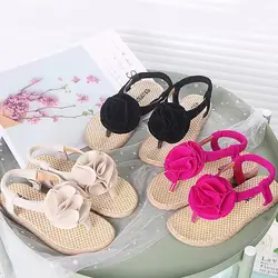 Telotuny/летние сандалии, обувь для детей, для малышей, для маленьких девочек, с цветочным рисунком, пляжная обувь принцессы, сандалии, Прямая