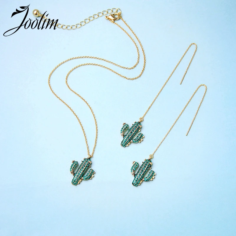 

Joolim Cute Cactus Necklace Earring Set Summer Jewelry Set
