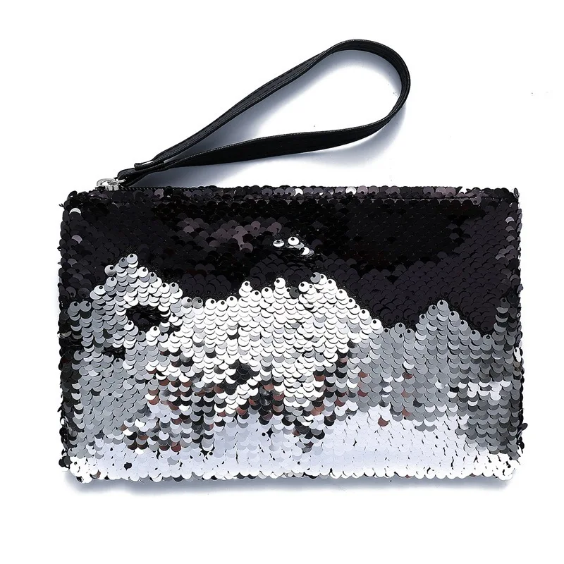 

Cosmetic Bag 2018 Girls Boys Pencil Bags Unisex Fashion High Quality Double Color Makeup Pouch Women Men's Sequins Pencil Bags
