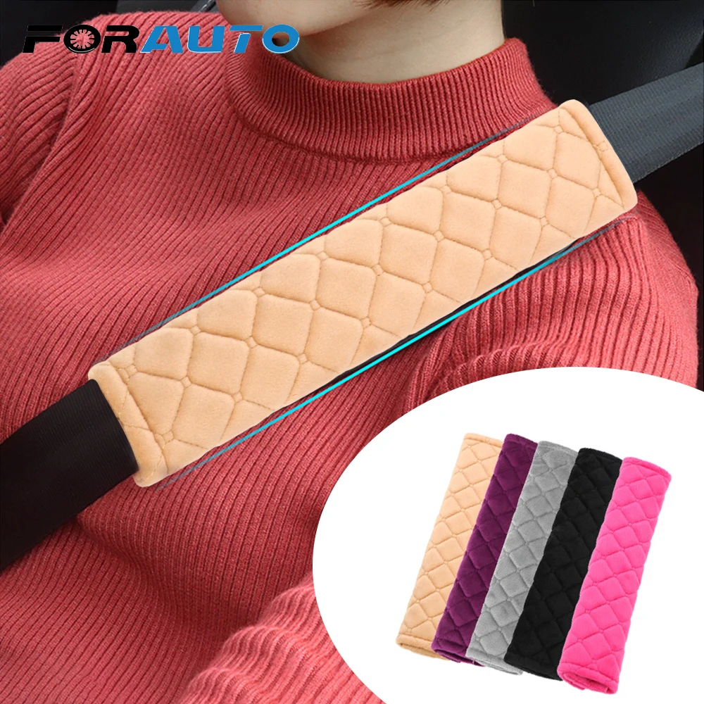 

FORAUTO 2 Pcs Car Safety Seat Belt Harness Cover Car Styling Seatbelt Shoulder Pads Auto Soft Plush Strap Protection Universal