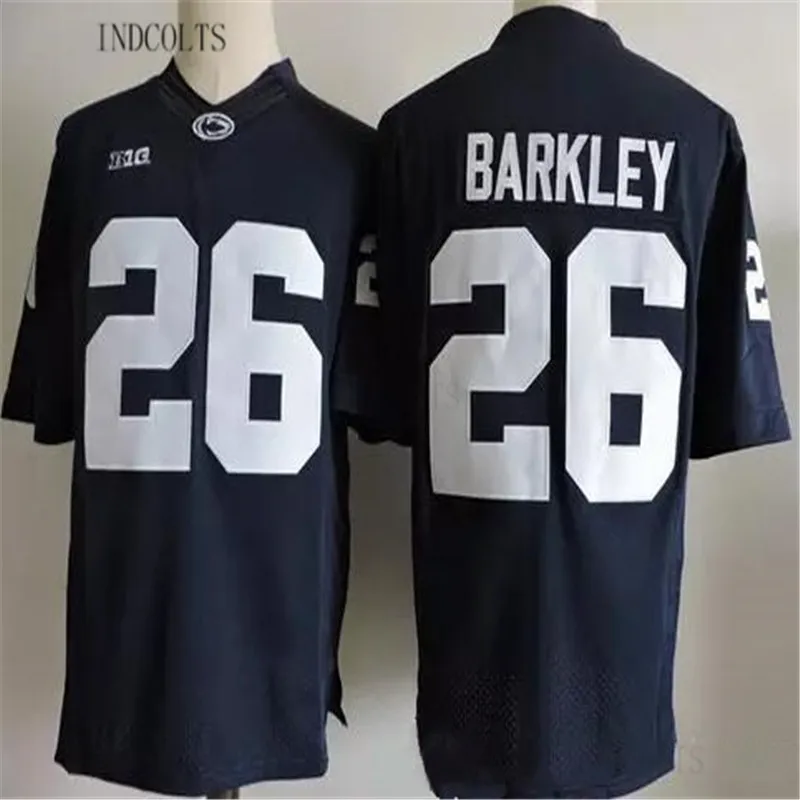 

Men's #26 Saquon Barkley Football Jerseys College White Navy Stitched JERSEY Size S-3XL Free Shipping INDCOLTS