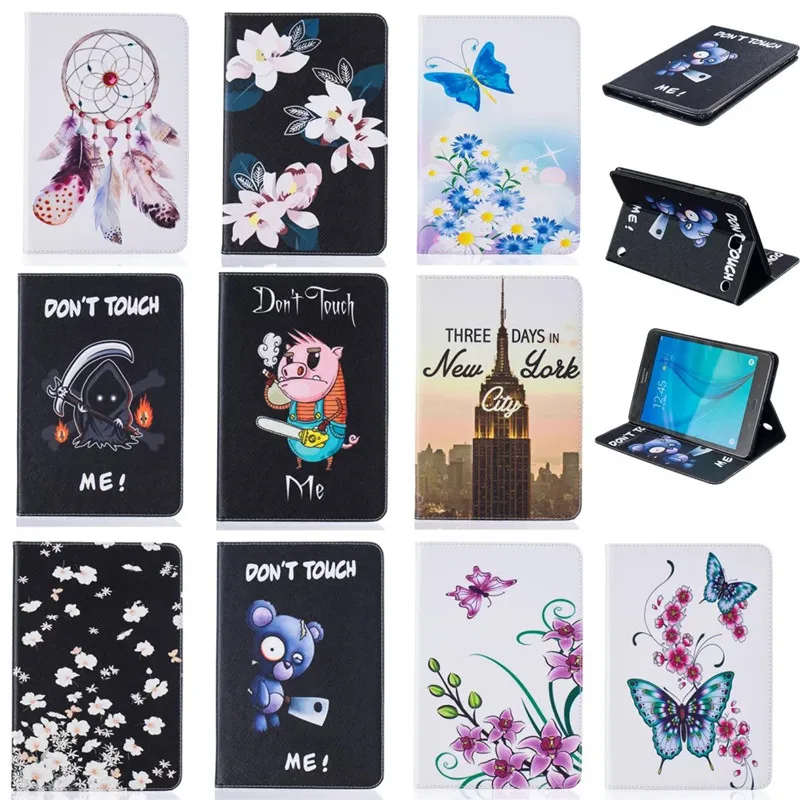 

For Samsung Galaxy Tab A 8.0 T350 T351 SM-T355 Painting PU Leather Cute Cartoon Stand Case Cover Tablet PC Protective Cases