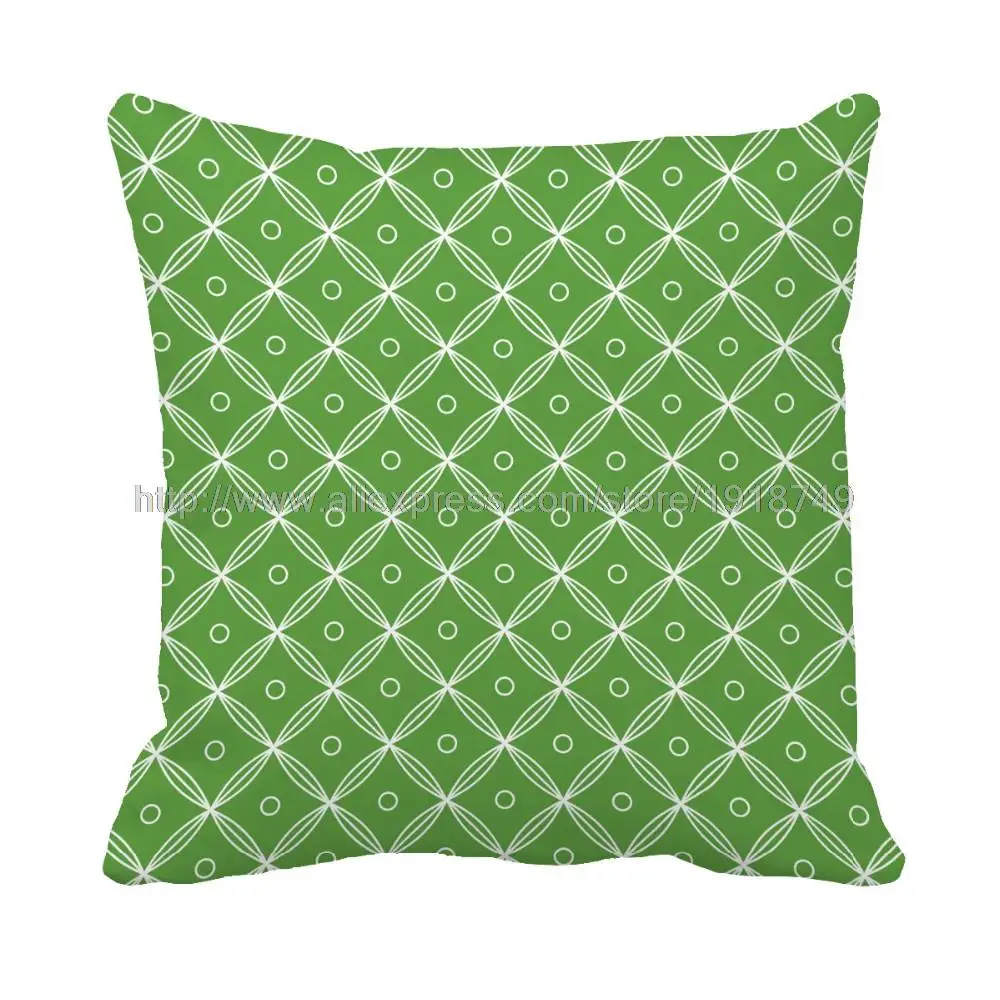 green Dot and plaid geometric cushion cover decorative custom plain throw pillow case set for ...