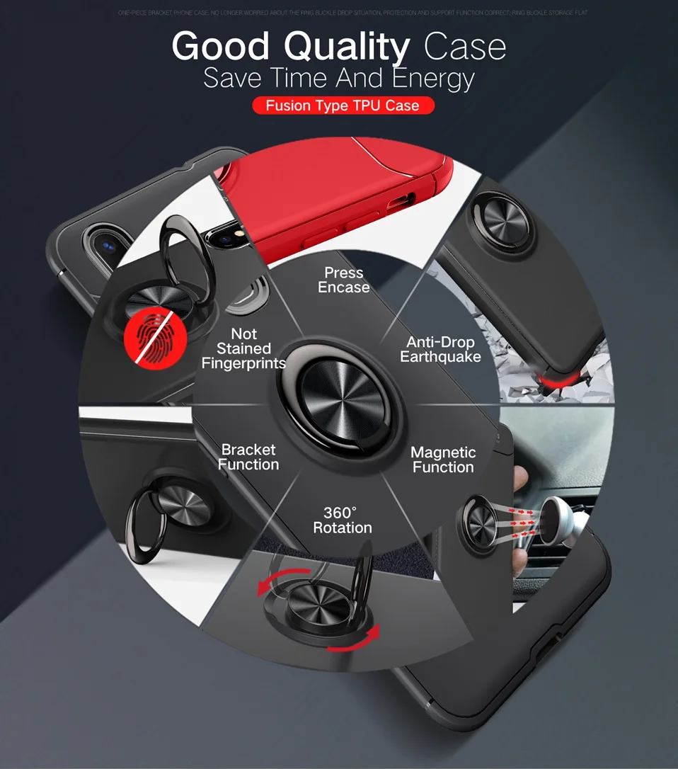 Magnetic Case For Huawei Nova 3 3i Ring Holder TPU Silicone Case For Huawei P20 Lite Nova 2 2S Y5 Y9 Y7 Prime 2018 Honor Note 10 (15)