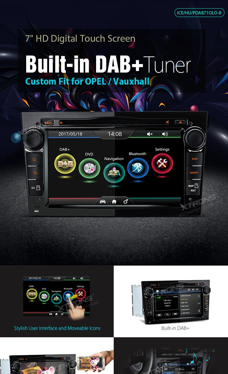 Best Autoradio 7"Car DVD for Opel/Vauxhall Antara 2006-2011&Meriva 2006-2008&Corsa2006-2011 with Built-in Vehicle Standard DAB+Module 0