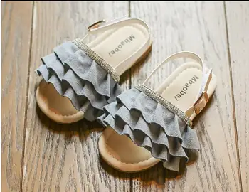 

2018 new summer shoes sandals slippers lotus leaf children soft bottom slip fashion Princess shoes
