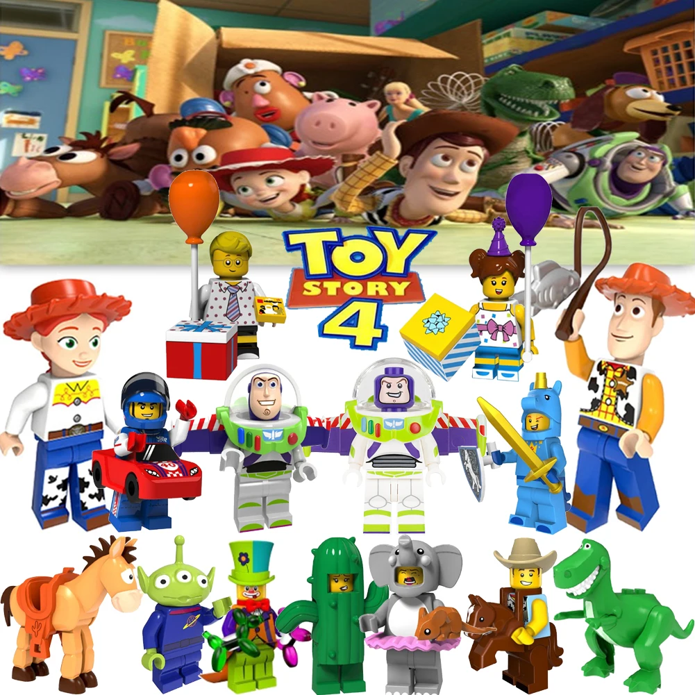 

Single Sale Toy Story IV Figure Buzz Lightyear Woody Aliens Jessie Dragon Building Blocks Set Models Toys for kids