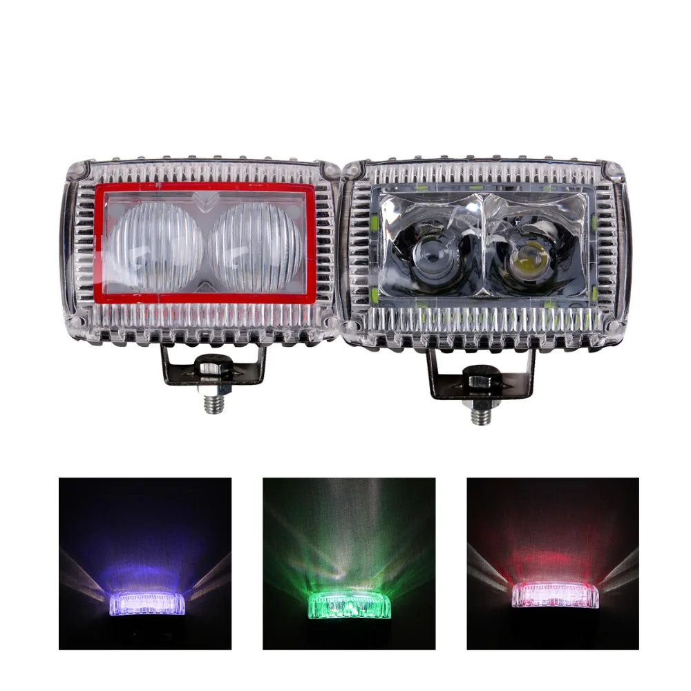 

10W CAR LED WORK LIGHT 12V 12V SUV TRUCK TRAILER PICKUP 4X4 MOTORCYCLE 4WD DECORATION INDICATOR SIGNAL RED BLUE GREEN FOG LAMP