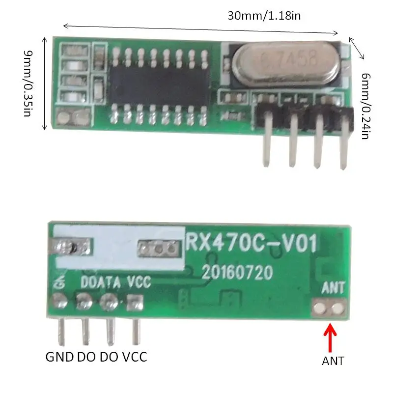 1 STÜCK RX500A 433 mhz Superheterodyne RF Relais Wireless Receiver Modul G4TPA 