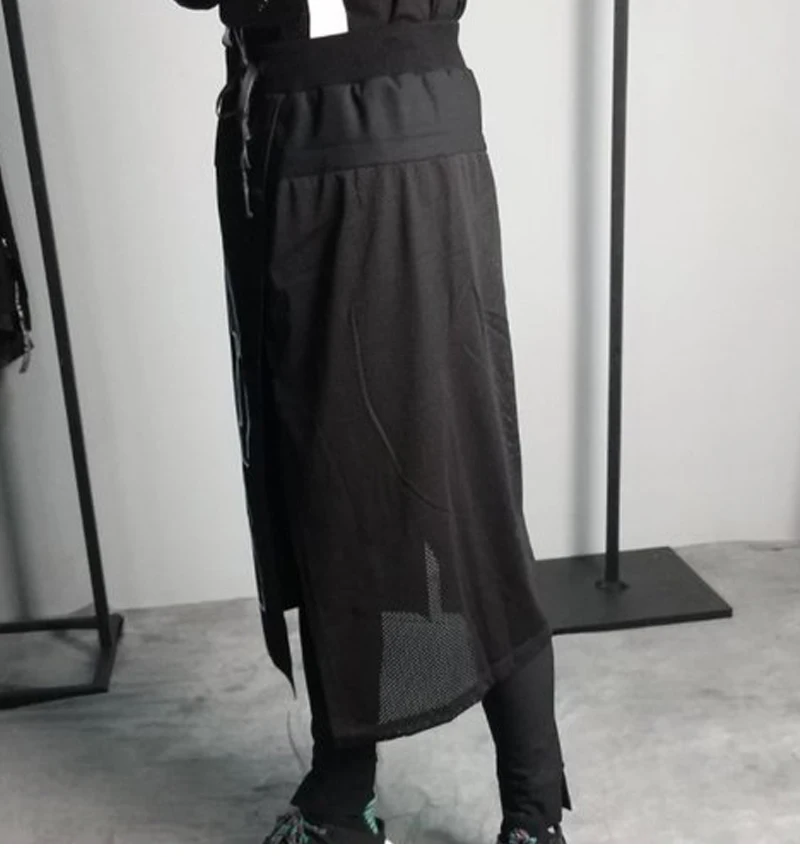 Culottes Punk Rave Pants Men Kilt Fashion Streetwear  (5)