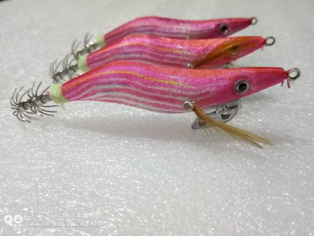 

MROCTOPUS15pcs squid jigs squid hook, octopus jigs , wood shrimp ,squid lure,glow lure , fishinglure , fishingtackle10cm 12g22#