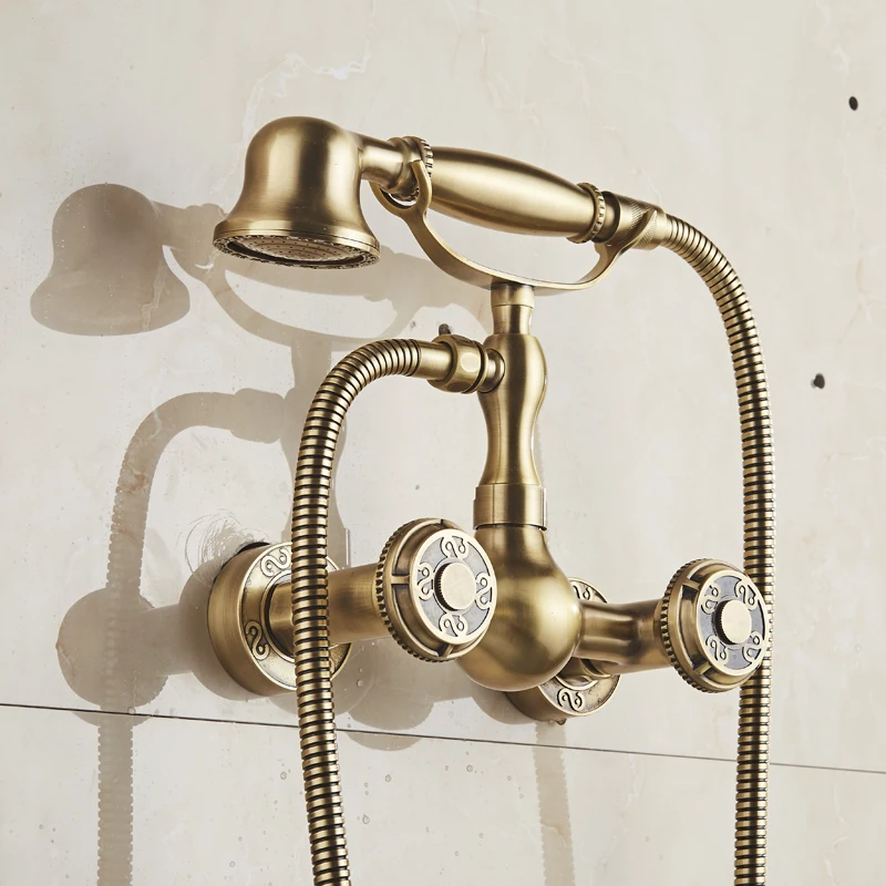  Wall Mounted Two Handles Antique Brass Finish Kitchen Sink Bathroom basin Faucet mixer tap BR-10851 - 32779704844