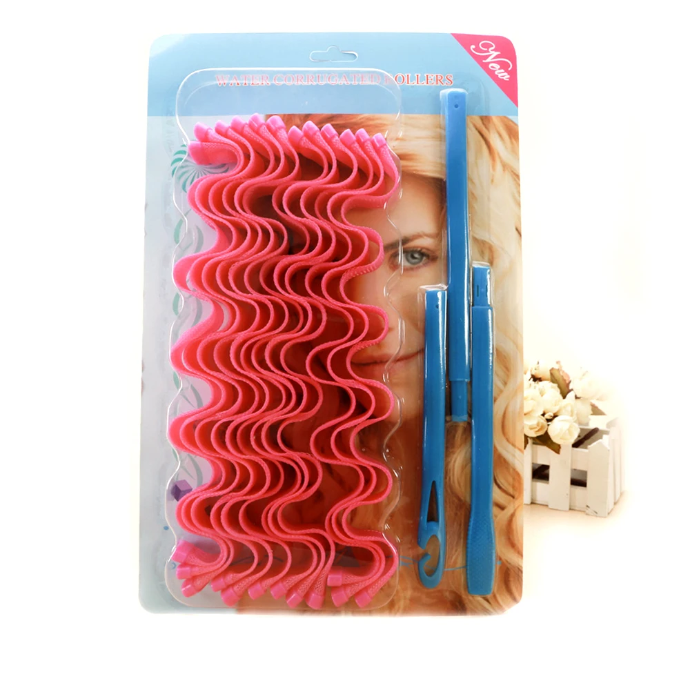12 Pcs 45cm Plastic Hair Wave Rollers Magic DIY Hair Styling Tools Spiral Curling Hair Care