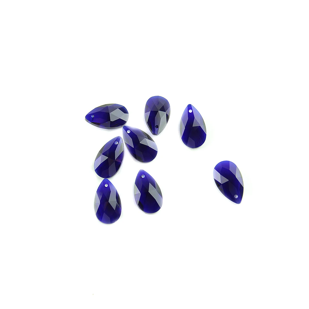 16 мм 200 шт натуральное Оптическое стекло Капля воды очаровательный Кристал драгоценный камень в форме капли Камень Модные ювелирные подвески для DIY ожерелье - Цвет: dark blue