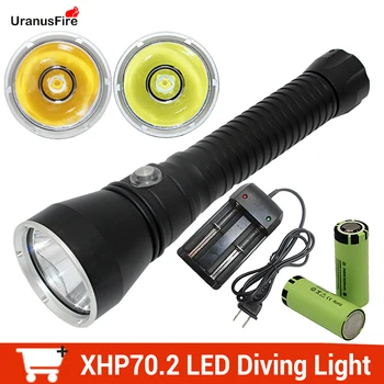 

4000 Lumens Diving Flashlight Powerful XHP70.2 LED Torch 26650 Waterproof Underwater 100m xhp70 .2 LED Tactical Flashlight Lamp