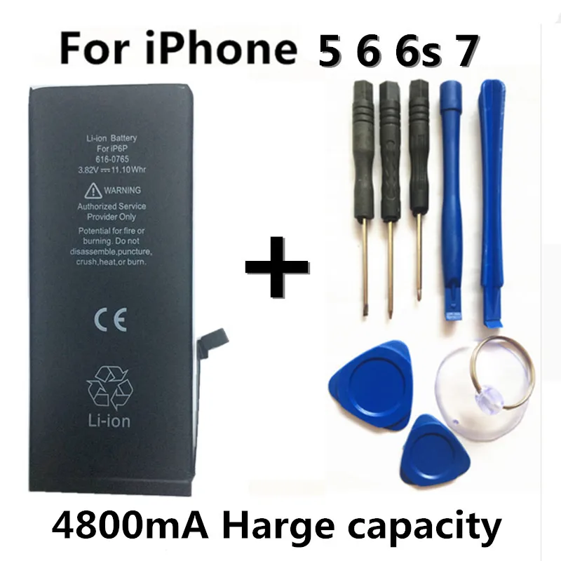 Новинка 4800mAh батарея для iPhone 6 Plus для 6 Plus Замена для iPhone 6 Plus 5,5 ''батареи инструменты+ наклейка