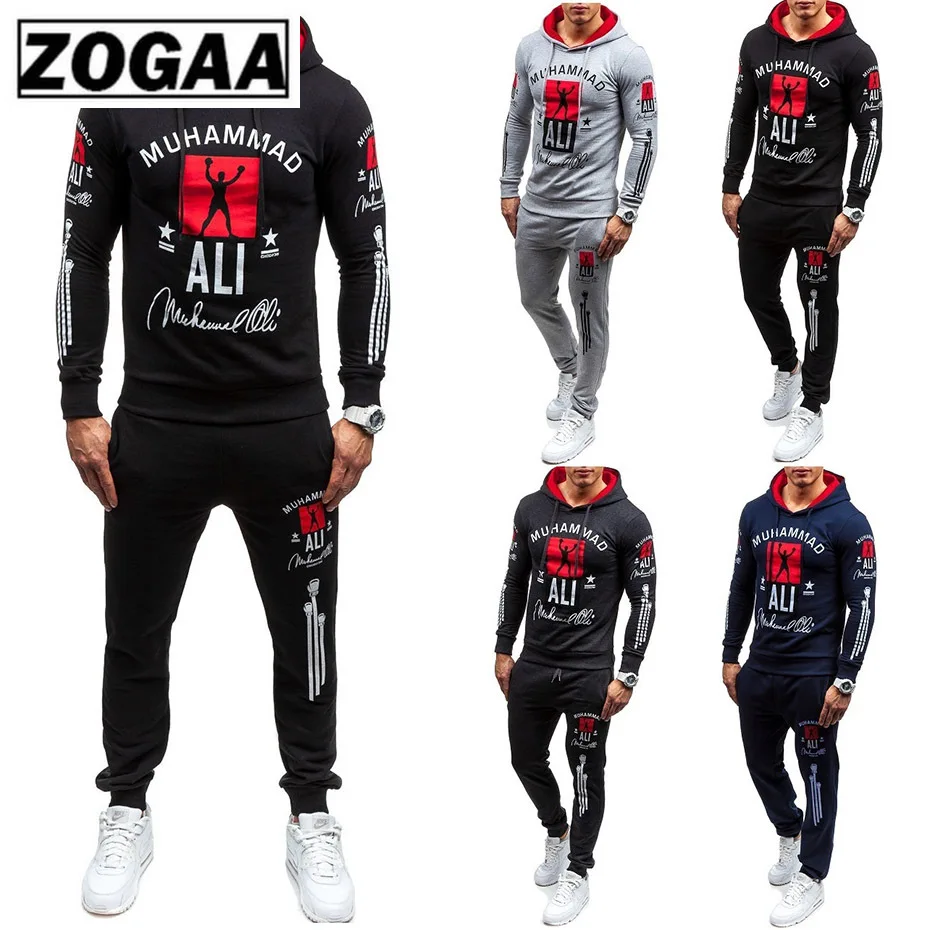 

Brand 2 Pieces Top and Pant Spring Thin Set Men Track Suits Leisure Sportswear Man Solid Tracksuits Striped Tracksuit ZOGAA