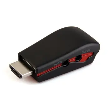 

PLA Hot Mini Adapter Converter HDMI Male to VGA Video Audio Black