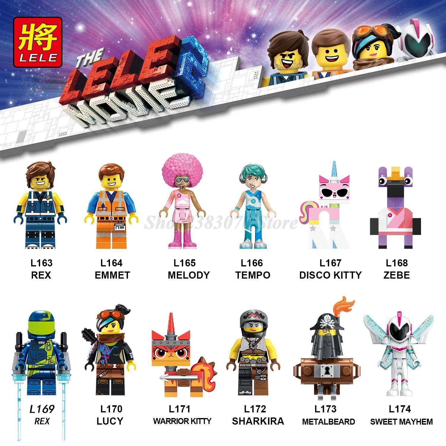 

Legoing Movie Series Figures Anger DISCO KITTY ZEBE REX Compatible Legoings MOVIE 2 Building Blocks Kids Toys Christmas Gift DIY