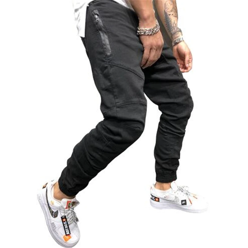 

Men Pants Fashion Splicing Multi Pocket Harem Joggers Pants 2019 Male Trousers Mens Joggers Solid Pants Sweatpants Large Size