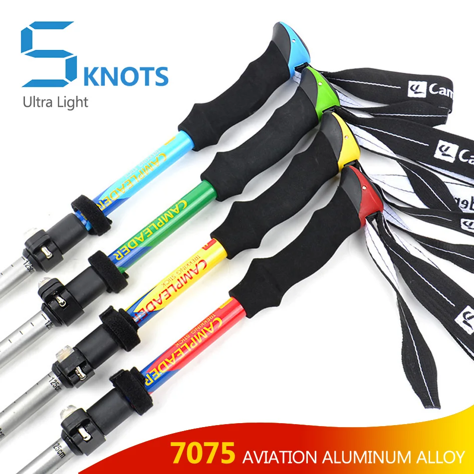 

5 Knot Walking Stick Trekking Matraque Telescopique Telescopic Baton Walking Cane Baston Extensible Retractil Hiking Accessories