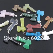 Модные микс оси дизайн природный камень подвески, 30x16 мм