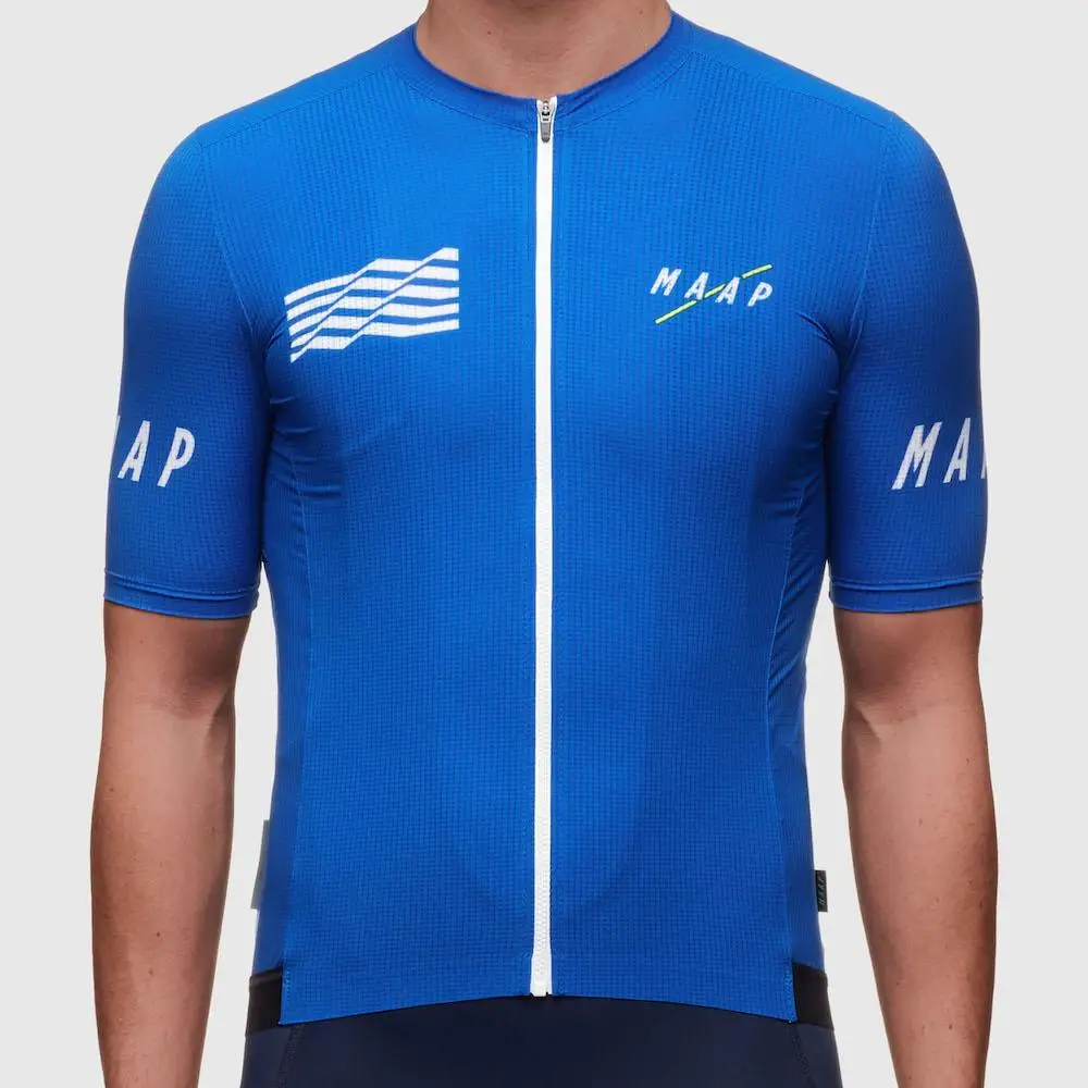 

Pro Team race cycling jersey Short Sleeve newest mesh fabric breathable quick dry road bicycle clothing navy Maillot Ciclismo