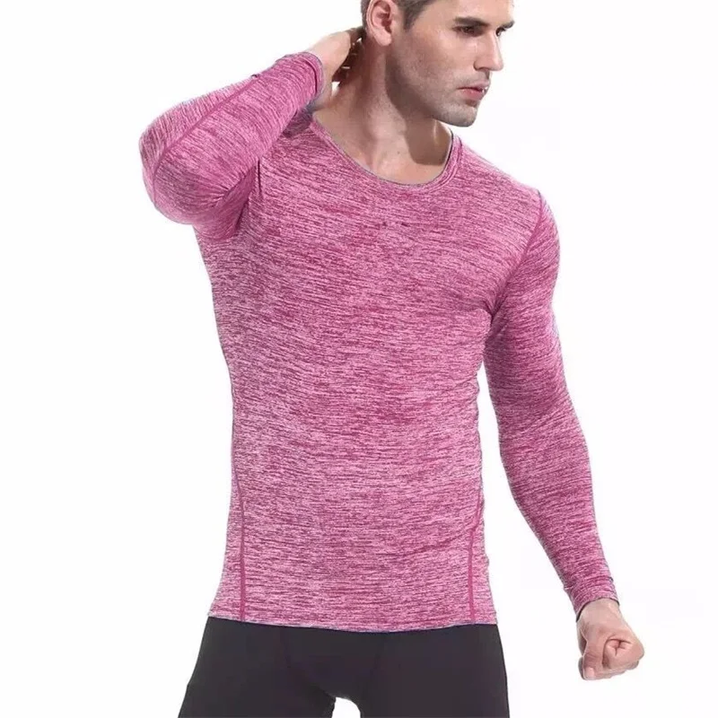 

Men High Quality T-shirt Men Long Sleeve O-neck Top elastic Quick Dry Absorbent T-shirt Football Basketball Sportswear