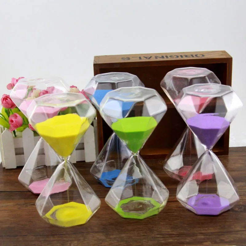 Pastoral Style Crystal Glass Craft Products Hourglass Timer Creative