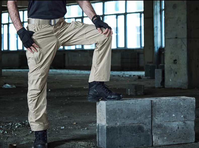 Мужские тактические брюки много карманов эластичные военные городские коммутационные брюки мужские уличные охотничьи брюки карго черные