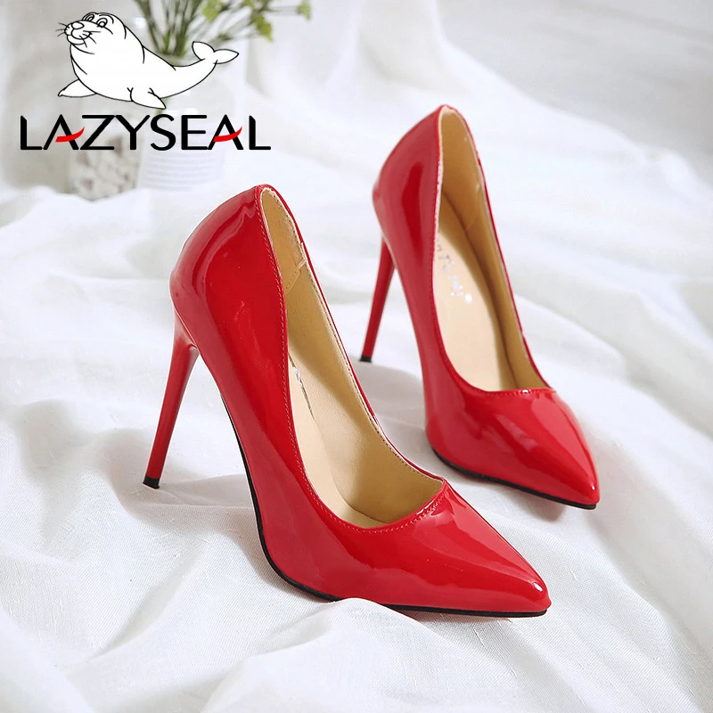 LazySeal Women Pumps High Heels Shoes Woman Stiletto Pointed Toe Female Sexy Party Shoes Office Lady Wedding Party Plus Size