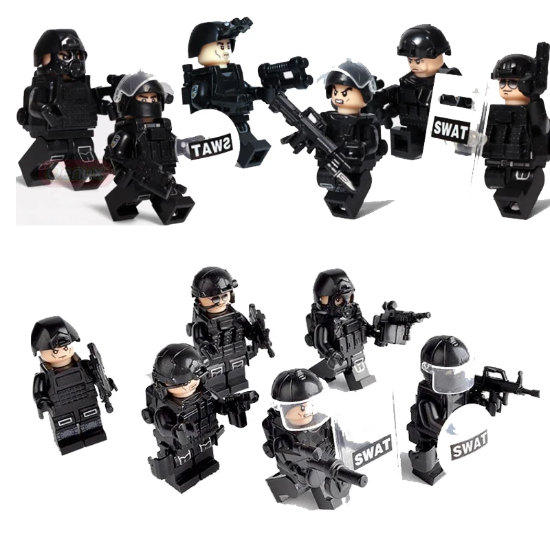 Military Series Army WW2 Soldier Model Building Blocks Set Weapon Special Force SWAT Gun LegoINGlys Military Figures Toys Gift 