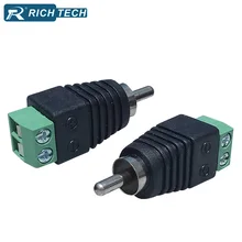 RCA Connector 2 poles CCTV Camera Phono RCA Male Plug to AV Balun Terminal Video Adapter TV/CCTV RCA Wire Connector