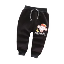 Детские штаны осень-зима, Детские хлопковые плотные теплые штаны с милой обезьянкой для мальчиков и девочек 0-2 лет