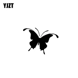 YJZT 13 см * 9,8 см бабочка минималистическая виниловая наклейка хороший автомобильный стикер черный/серебристый C19-0541
