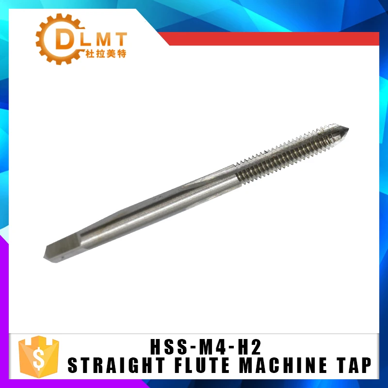 

5pc Straight Flute Machine Tap H2 M3X0.5 M4X0.7 M5X0.8 Thread Tap Screw Bit High Speed Steel Threading Drill Bit Cutter Tool