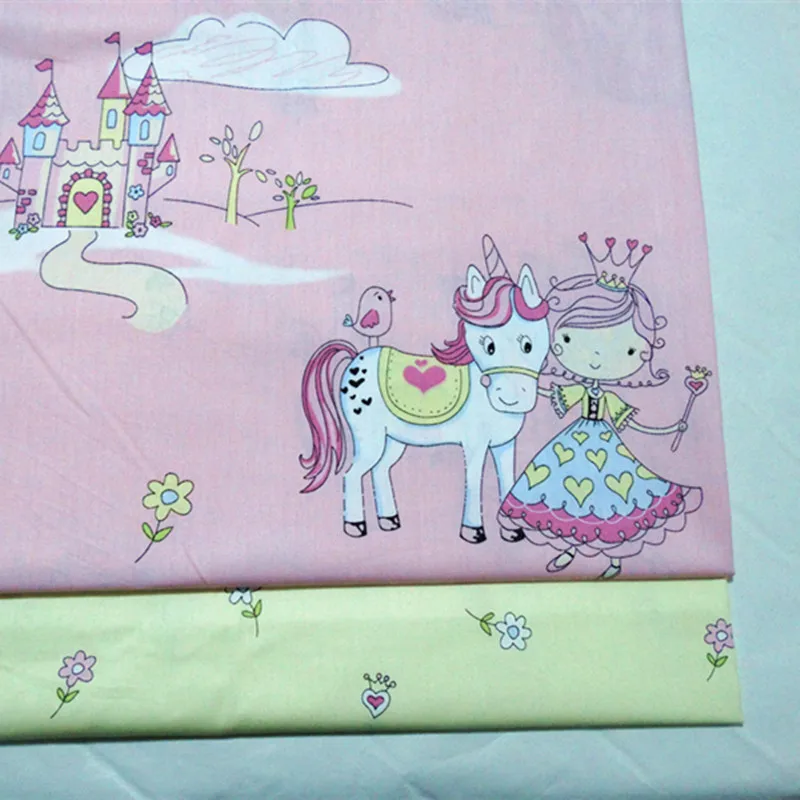 

half meter princess castle print 100% cotton twill fabric for bedding dress baby's cloth CR-A453