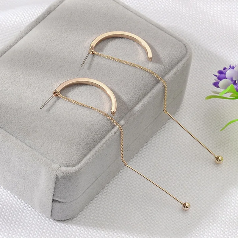 

Fashion Semicircle Irregular Earrings Tassel Chain Earrings Geometric Earrings For Women Long Earrings Boucle D'oreille Femme