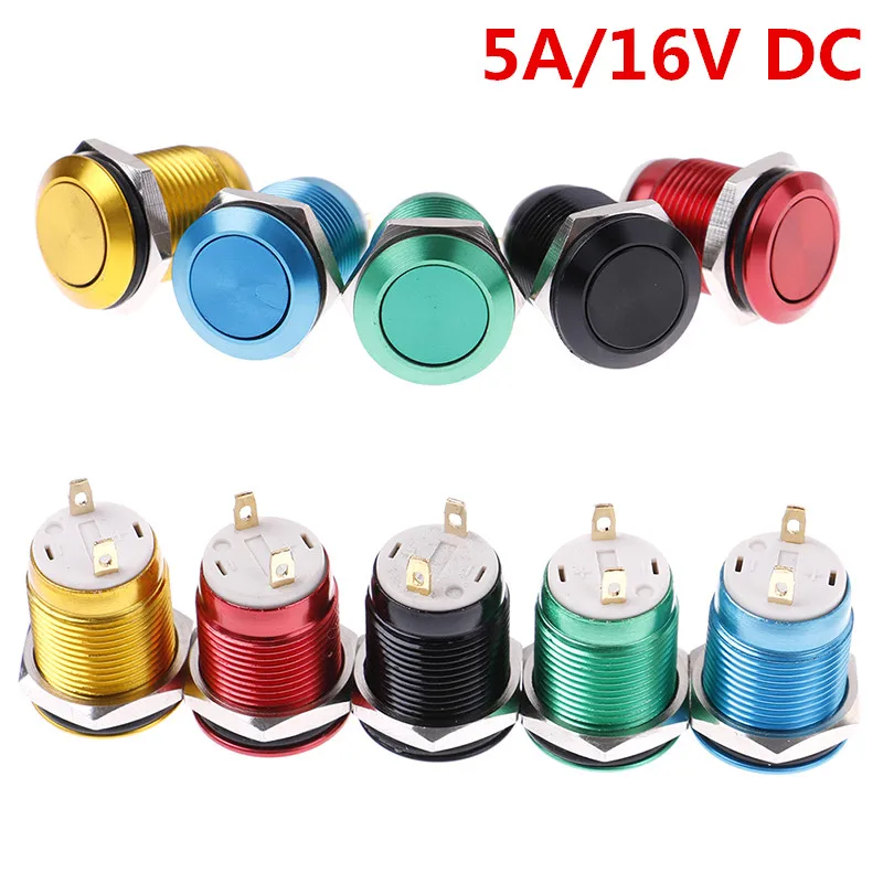 1PC 2 Pins 12mm Momentary Push Button Switch Colored Switches Spherical Car Modification Horn Doorbell Switch 5A/16V DC
