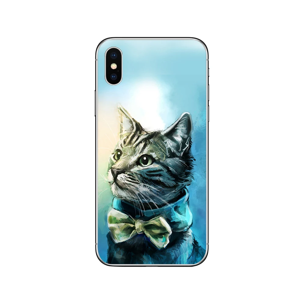 Чехлы для телефонов ciciber с милым котом котенком для iPhone 11 Pro XR X XS MAX Funda Coque для Iphone 7 8 5S 6 6S Plus SE Мягкий ТПУ чехол Капа