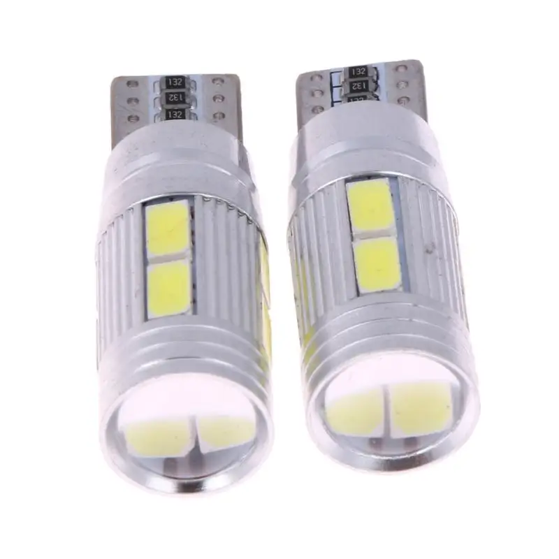 2 шт. Автомобильные светодиодные лампы T10 5630 10 SMD W5W 12 В|Сигнальная лампа| |
