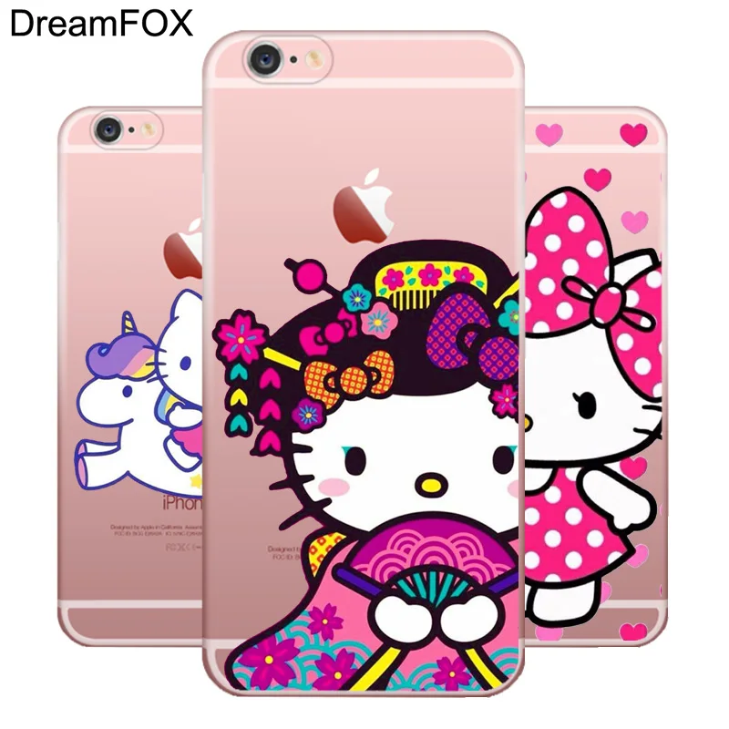 

DREAMFOX M085 Cute Hello Kitty Soft TPU Silicone Case Cover For Apple iPhone X XR XS Max 8 7 6 6S Plus 5 5S SE 5C 4 4S