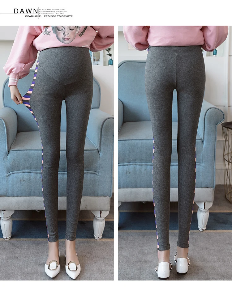Apoio de Alta Barriga para Mulheres Leggings Moda Maternidade Primavera Outono Calças Desgaste Gravidez Elástica Grávidas Algodão 15 para Mulheres Grávidas Algodão